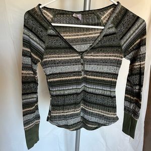 Fairy grunge style long sleeve stripe shirt